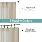 Chyhomenyc Semi Sheer Curtains 96 Inches Long 2 Panels - Image 4