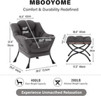 MBOOYOME Lazy Chair with Ottoman, Modern Accent Lounge Armchair with Armrests - Image 2