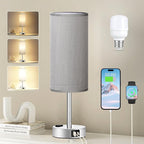 Fenmzee Grey Nightstand Table Lamp by Fenmzeelighting