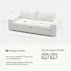 Cloud Couch Sectional 81.1'' Oversized Modular Deep Seat Sofa Comfy White Cloud - Image 2