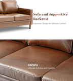Kingfun Living Room Furniture Sets, 3 Seater Couch and 2 Armchair, Mid Century - Image 4