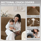 Arfntevss Sectional Couch Covers L Shape Couch Cushion Covers Slipcovers Fitted - Image 2