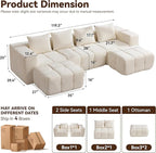 119" Boneless U-Shaped Sofa Couch - Image 2