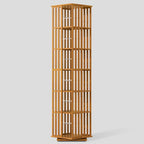 YOWOS Rotating Bookshelf Tower, 360° Display Spinning Bookcase, Bamboo by YOWOS