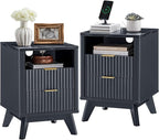T4TREAM Fluted Nightstand Set of 2 by T4TREAMFurniture