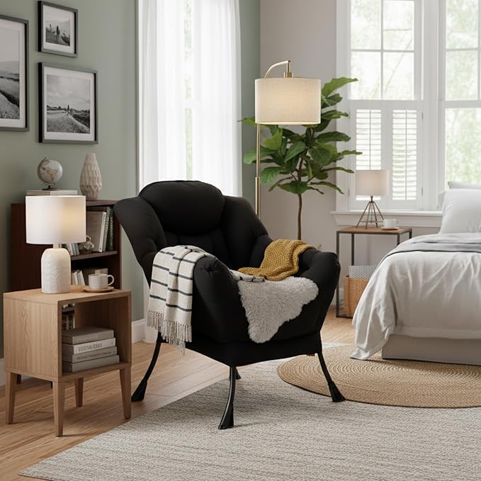 Lazy Chair, Modern Soft Reading Chair Accent Contemporary Sofa Chair - Image 7