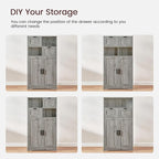 Iwell Storage Cabinet with 2 Drawers & 2 Adjustable Shelves, Kitchen Cabinet - Image 7