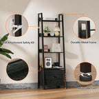 Furologee 5-Tier Ladder Shelf, Narrow Ladder Bookshelf - Image 6