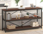 LVB Wood Console Entryway Table, Metal Wooden 3 Tier Sofa Table - Image 3
