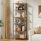 Furologee 6 Tier Book Shelf Set of 2, Tall Wide Bookshelf, Industrial Open - Image 2