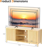 VINGLI 57.8" TV Stand for 70 Inch TV, Mid Century Modern Media Console - Image 2