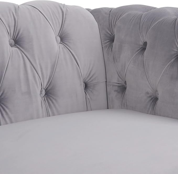 RARZOE 3 Pieces of Living Room Furniture Sofa Sets, Modern Velvet Chesterfield - Image 5