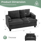 YOUDENOVA Sofa, 3 Piece Set Comfy Sofa, Loveseat & 2 3-Seater Couch - Image 2