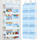 Blue Over the Door Organizer 5 Tiers, Extra Large Behind Door Storage of 10 by Ofiray-home