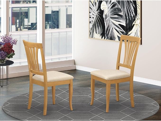 East West Furniture AVC-OAK-C Avon Kitchen Dining Chairs - Image 2