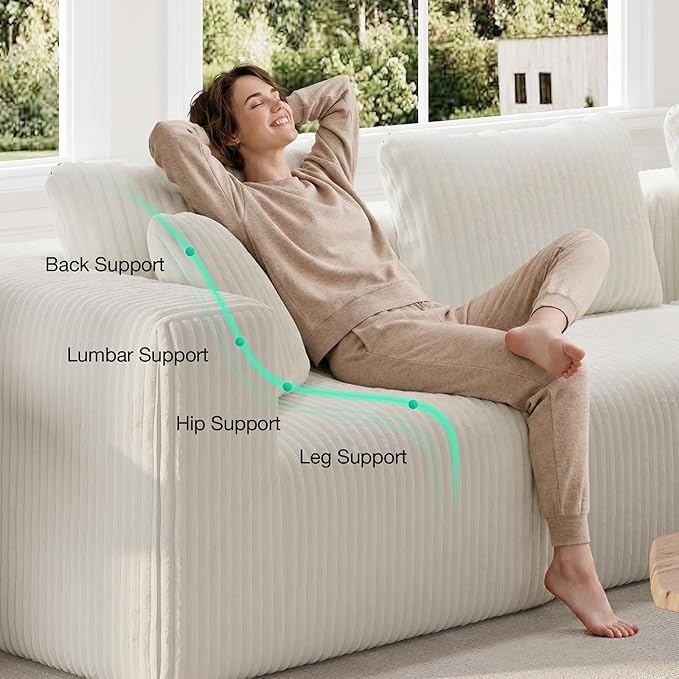 Novilla 106" Modular Sectional Sofa, Modern Cloud Sectional Couch - Image 9