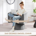 Swivel Accent Barrel Chair, Cute Comfy Small Round 360° Arm Chair. Velvet Sofa - Image 4