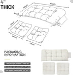 3 Pcs Wicker Chair Cushions Patio Loveseat Chaise Cushion Set - Image 2