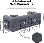79'' Convertible Couch Bed, 5 in 1 Modular Floor Sofa, Folding Sleeper Couch - Image 6