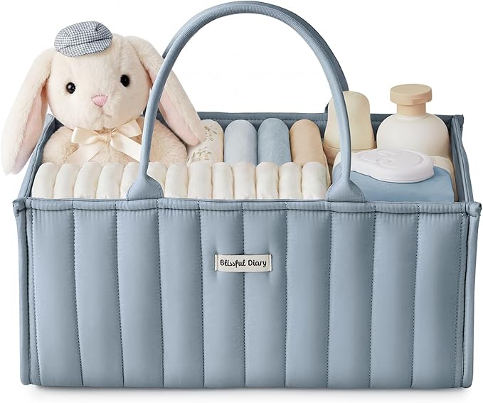 Blissful Diary Baby Diaper Caddy Organizer, Stylish Storage Basket by BlissfulDiary