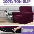 ZNSAYOTX Oversized Velvet 3 Piece Couch Cover - Image 5