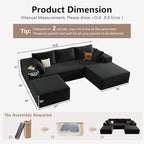 95" Cloud Sectional Couch U-Shaped Chaise - Image 2