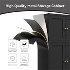 Bevivog Black Metal Locker Cabinet - Image 7