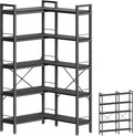 Huuger 5 Tier Bookshelf, L Shaped Corner Bookshelf by Huuger