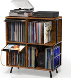 Faesun 3 Tier Flip Top Record Player Stand, Vinyl Record Storage Holds up to by Faesun