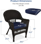Jeco Wicker Chair with Blue Cushion - Image 3