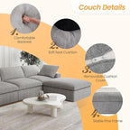 JACH L-Shaped Cloud Sectional Sofa - Image 3