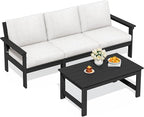 SERWALL HDPE Patio Sofa Set, 4-piece Sectional Outdoor Furniture Set, All by SERWALL