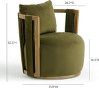 First of a Kind Swivel Chair in Green Plywood - Image 2