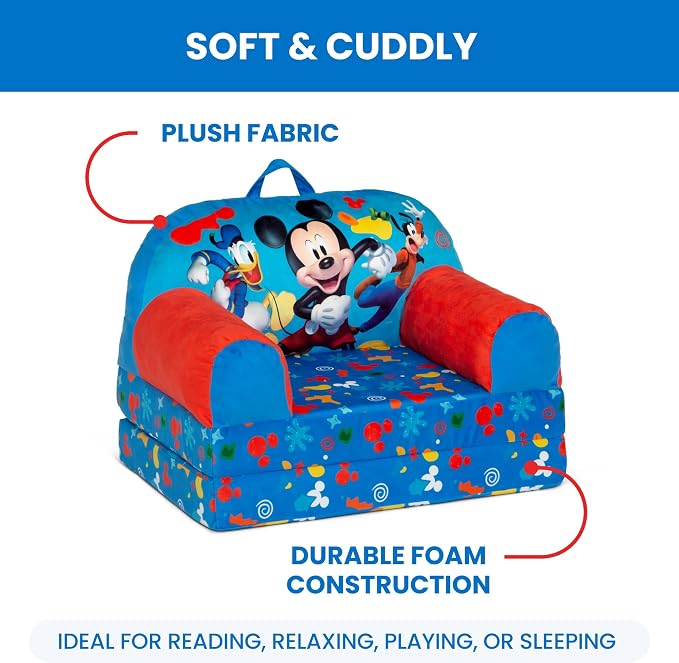 Delta Children - Mickey Mouse Cozee Buddy Flip-Out Kids Chair - Image 8
