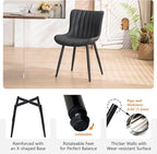 YOUNUOKE Black Dining Chairs Set of 2, Faux Leather Upholstered Kitchen & - Image 7