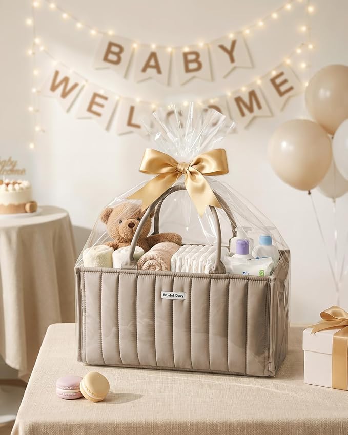 Blissful Diary Baby Diaper Caddy Organizer, Stylish Storage Basket - Image 8