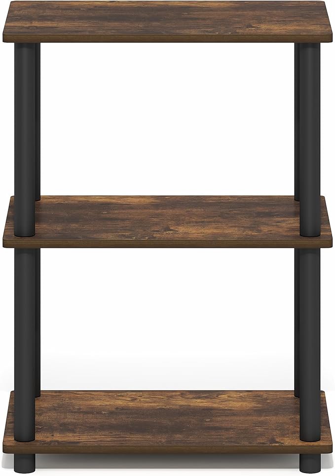 Furinno Turn-N-Tube Storage Shelves, 3-Tier Open Frame Book Shelf, Standing - Image 8