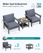 SERWALL HDPE Patio Sofa Set, 3-piece Sectional Outdoor Furniture Set, All - Image 2