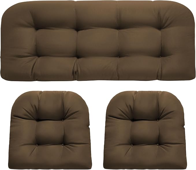 DANGHOOGY Wicker Chair Cushions, Waterproof Outdoor Loveseat Cushions by DANGHOOGYFurnitureCushions
