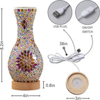 Turkish Mosaic Table Lamp, Moroccan Style Colorful Handmade Glass Vase - Image 2