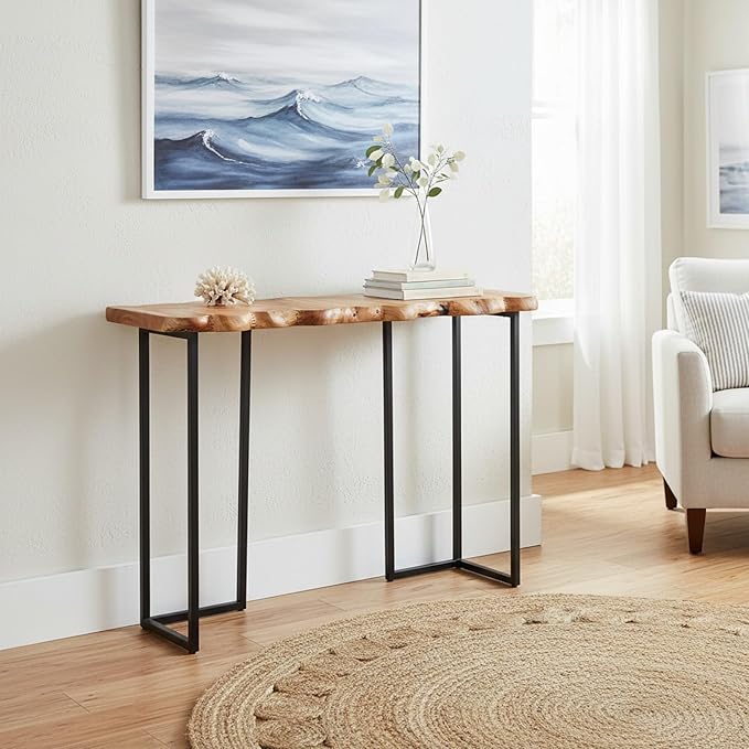WELLAND Cedar Wood Live Edge Console Table 13" D x 42" W x 33" H Writing Desk - Image 6