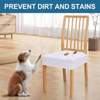 Smiry Waterproof Seat Covers for Dining Room Chairs Set of 6, Stretch Jacquard - Image 6