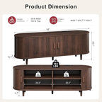 58" Mid Century Modern TV Stand, Wood TV Consoles - Image 3