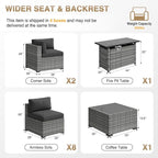 Aoxun Patio Furniture Sets, 12-Piece Outdoor Patio Furniture - Image 7