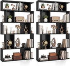 Giantex 5-Tier Bookshelves Set of 2, 10-Cube Geometric Bookcase by Giantex