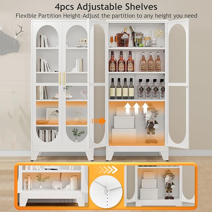 PAOFIN 71" H Locking Display Cabinet - Image 3