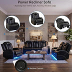 2 Piece Power Recliner Sofa Set -2 Loveseats, Electric Reclining Living Room - Image 3