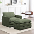 ROWHY Single Armchair with Ottoman, Modern Corduroy Cloud Couch with by ROWHY