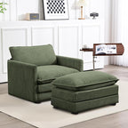 ROWHY Single Armchair with Ottoman, Modern Corduroy Cloud Couch with by ROWHY
