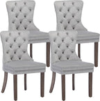 KCC Velvet Dining Chairs Set of 4, Upholstered High-end Tufted Dining Room Chair by KCC